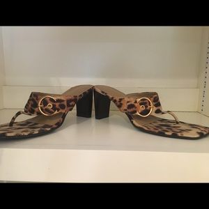 Franco Sarto Leopard Print Heeled Sandals